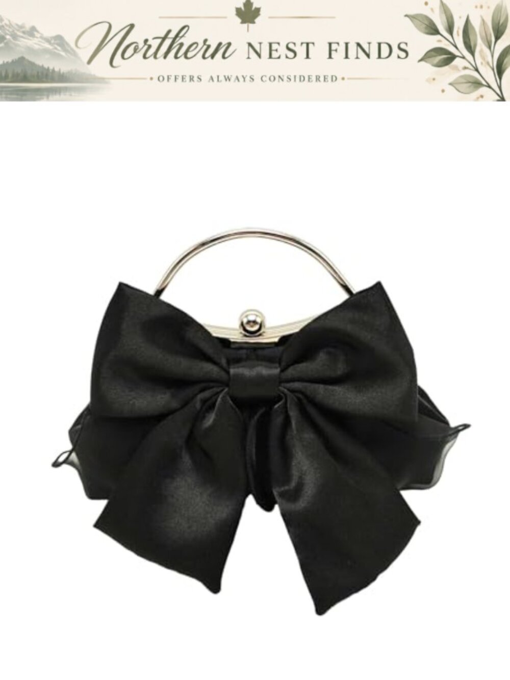 Women's Bow Clutch Purse Evening Handbag with Detachable Chain Crossbody Bag